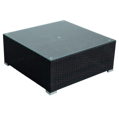 Segmart 7 Pc Outdoor Patio Sectional Set, White and Black with Table, L