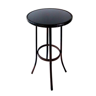 Wicker Patio Furniture Set with Cushions, 3 Piece Outdoor Bar Bistro Set with Height Top Coffee Table, Modern Wicker Rattan Patio Furniture Set with Cushions for Backyard Garden Pool Deck, LLL1795