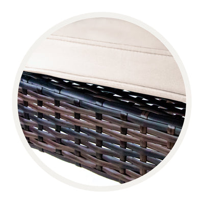 Wicker Patio Furniture Set with Cushions, 3 Piece Outdoor Bar Bistro Set with Height Top Coffee Table, Modern Wicker Rattan Patio Furniture Set with Cushions for Backyard Garden Pool Deck, LLL1795