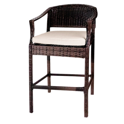 Outdoor Patio Furniture Sets, 3 Piece High Top Table and Chair with Cushions, Modern Bistro Rattan Chair Conversation Sets with Coffee Table for Backyard Garden Pool Deck, L