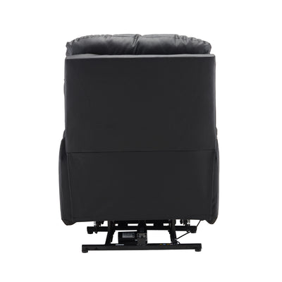 Lift Chair Recliner with Remote Control, Black PU Leather Power Lift Recliner Chair for Elderly, Heavy Duty Electric Lift Chair Recliners Sofa Lounge Chair for Living Room,330 lb Capacity, L