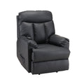 Electric Lift Recliners for Elderly, Black PU Leather Lift Recliner Chair with Remote Control, Heavy Duty Power Lift Chair Recliners Sofa Lounge Chair for Living Room, 330 lb Capacity, L