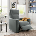 Recliner with Padded Seat, Gray Manual Recliner Chair for Elderly, Heavy Duty Upholstered Chair Recliner Sofa Lounge Chair for Living Room,350lbs Capacity, L3655