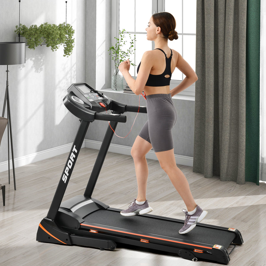 Treadmill with Incline, Folding Electric Treadmill for Home, Electric Motorized Running Machine with Display and Cup Holder, Jogging Exercise Equipment with 12 Preset Programs, LLL2340