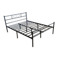 Full Size Bed Frame with Headboard, SEGMART Metal Bed Frame with Metal Slat Support, Full Platform Bed Frame for Adults Kids, Full Bed Frame No Box Spring Needed, 77.6"Lx56"W/Holds 220LBS, Black, L