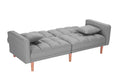 Futon Sofa Bed, SEGMART Fabric Futon Couch with Armrest, Modern Light Grey Convertible Futon Sofa Bed Recliner Couch with Wood Legs, Two Pillows, Living Room Furniture Sofa for Small Spaces, L5199