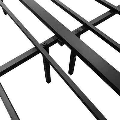 Metal Platform Bed Frame with Headboard, SEGMART Full Size Bed Frame for Adults Teens Kids, Stylish Metal Bed Frame with Slat Support, Full Bed Frame No Box Spring Needed, 76"Lx55"W, Black, L