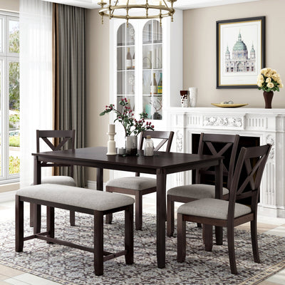 SEGMART 6 Piece Modern Home Dining Table Set