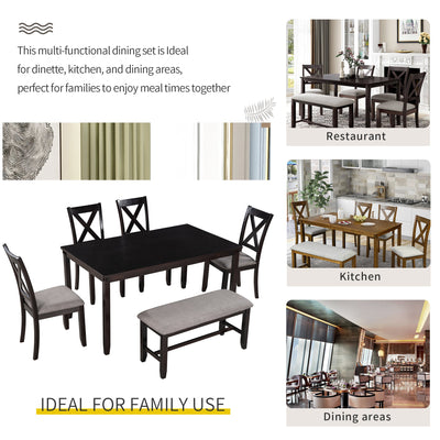 SEGMART 6 Piece Modern Home Dining Table Set