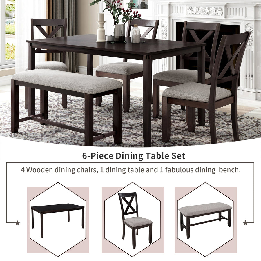 SEGMART 6 Piece Modern Home Dining Table Set