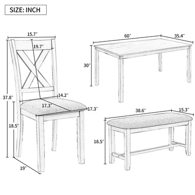 SEGMART 6 Piece Modern Home Dining Table Set