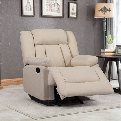Segmart Microfiber Recliner, Beige, L