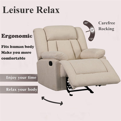 Segmart Microfiber Recliner, Beige, L