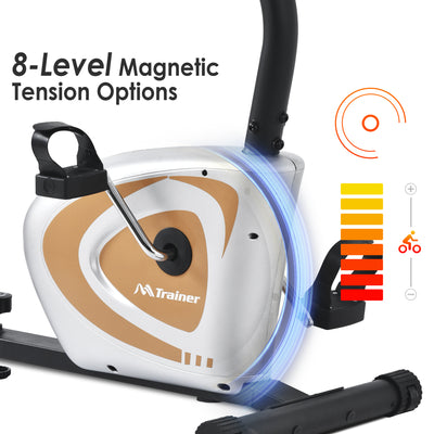 Home Exercise Equipment, Recumbent Bike with Digital Monitor, 8-Level Magnetic Resistance Indoor Cycling Stationary Bike with Adjustable Seat, Recumbent Exercise Bike for Home Gym, Holds 285lbs, L4477