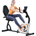 Home Exercise Equipment, Recumbent Bike with Digital Monitor, 8-Level Magnetic Resistance Indoor Cycling Stationary Bike with Adjustable Seat, Recumbent Exercise Bike for Home Gym, Holds 285lbs, L4477