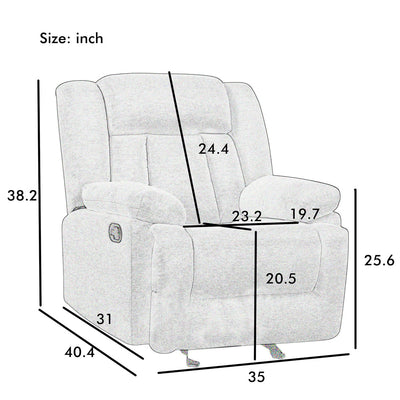 Segmart Microfiber Recliner, Beige, L