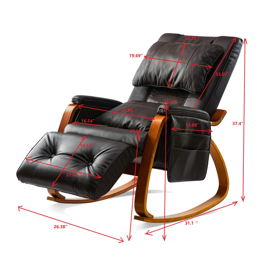 PU Leather Massage Heated Chair with 4 Vibration Motors, Single Heated Sofa Chair with Remote Control Padded Seat PU Leather for Living Room Theater Seating, S6785