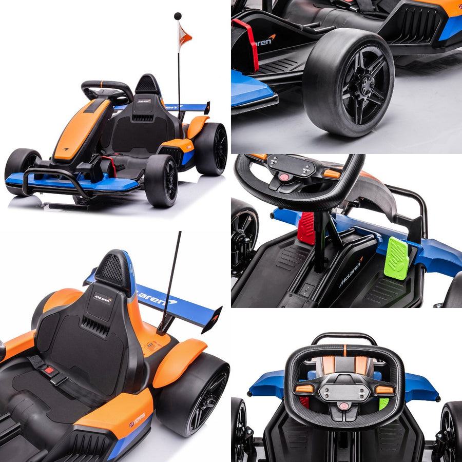 Segmart® Mclaren Electric Go Kart, 24V Outdoor Driftable Kids Race