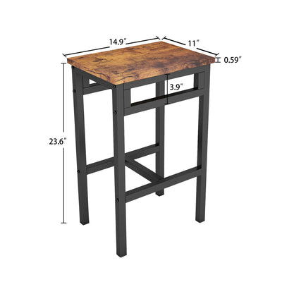 5 Piece Bar Table Set, Kitchen Counter Height Table with 4 Stools, Space Saving, for 4 Persons with Metal Frame, Wood Dining Table & Chair Set for Breakfast Nook Pub Bistro