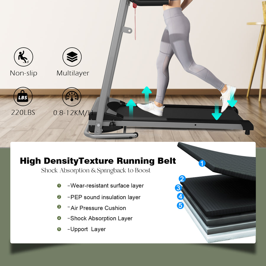 Exercise Equipment, Folding Electric Treadmill for Home, Easy Assembly Fitness Workout Equipment, Large Running Surface, Smart Digital Motorized Running Machine for Running & Walking, I9694