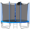 Trampoline with Enclosure, New Upgraded 10 Feet Kids Outdoor Trampoline with Basketball Hoop and Ladder, Heavy Duty Round Trampoline for Indoor Outdoor Backyard, L3740