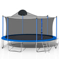 Trampoline with Enclosure on Clearance, SEGMART 14 Feet Kids Outdoor Trampoline with Safety Enclosure Net, Basketball Hoop and Ladder, Heavy Duty Round Trampoline for Indoor Outdoor Backyard, L3719