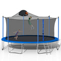 Trampoline with Enclosure on Clearance, SEGMART 14 Feet Kids Outdoor Trampoline with Safety Enclosure Net, Basketball Hoop and Ladder, Heavy Duty Round Trampoline for Indoor Outdoor Backyard, L3719