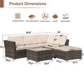 4 Piece Patio Furniture Set, Outdoor Couch Patio Set, Wicker Patio Furniture Sets for Backyard Balcony Porch Deck Pool,with Chaise Lounge/Glass Coffee Table, with Ottomans/Glass Coffee Table