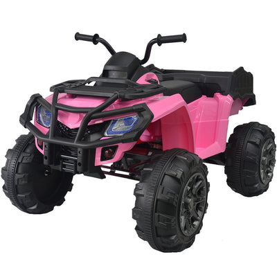 12V Ride on Toys, Kids Ride on Cars with Remote Control, ATV Quad Ride on Toy for Boys Girls, Pink Electric Cars for Kid to Ride, 3 Speeds, LED Lights, AUX Jack, Radio, SL173