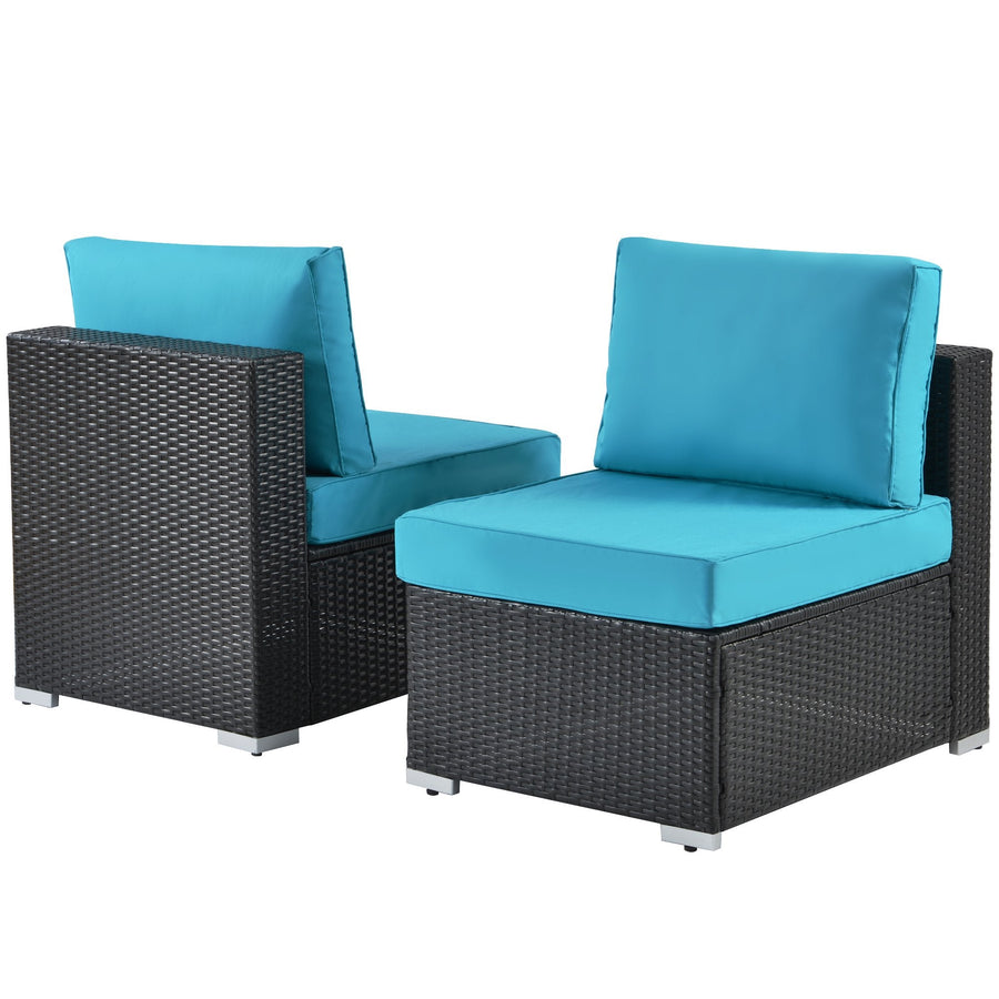 Clearance!Wicker Patio Sets, 7 Piece Patio Furniture Sofa Sets, 6 Rattan Wicker Chairs and Glass Table, All-Weather Patio Conversation Set with Cushions for Backyard, Porch, Garden, Poolside, L4481