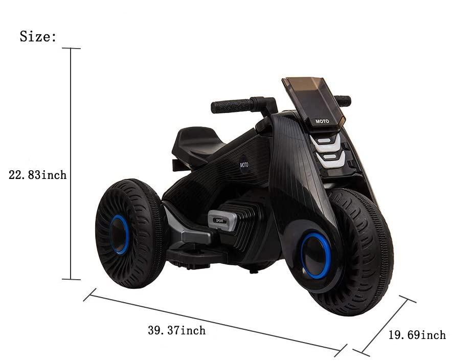 Segmart® Black 6V/4.5Ah Dirt Bike for Boys and Girls, 3-7 Years Old