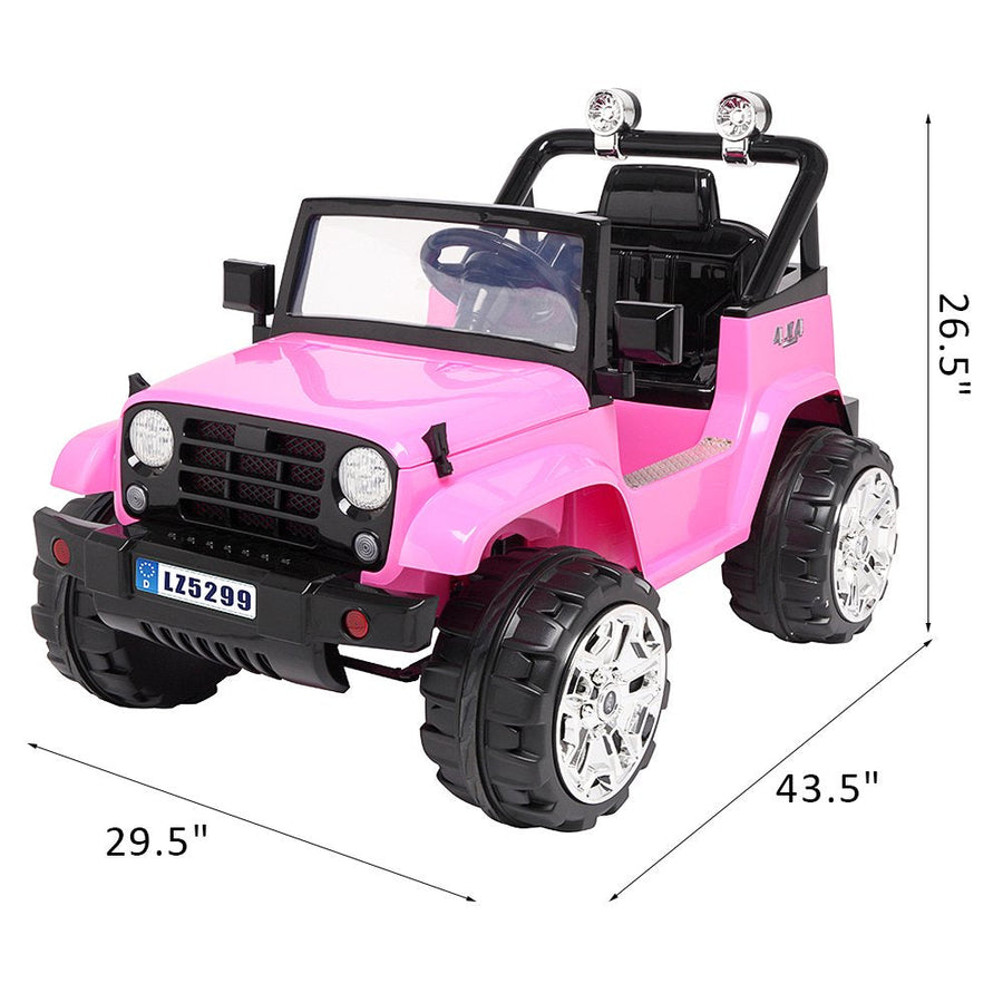 Ride on Cars for Girls, 12V Electric Ride on Cars with Remote Control, Pink Motorized Vehicles Ride on Truck Car with Lights, L6675