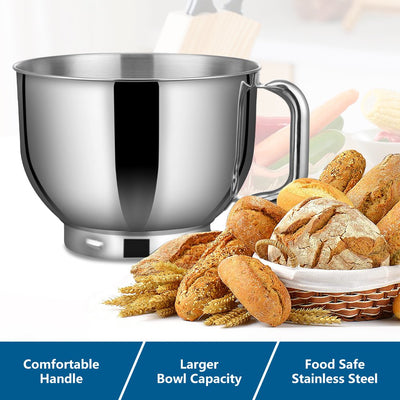 Kitchen Stand Mixer, Black 5.8QT Tilt-Head Electric Stand Mixer with Handle, 660W 6-Speed Food Dough Mixer with Stainless Steel Bowl/Dough Hook/Beater/Whisk/Spatula for Baking, Cake, Cookie, HJ158
