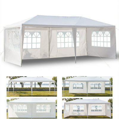 Wedding Party Tent, SEGMART 10' x 20' Outdoor Canopy Tent with 4 SideWalls, Upgraded White Backyard Tent for Outsides, Patio Gazebo Tent BBQ Shelter for Garden Camping Grill, LLL559