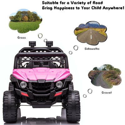 Kids Electric Ride on Car, Newest 12V Battery Powered Ride-on Toys w/ Parental Remote Control, LED Lights, 2 Openable Doors, Spring Suspension, MP3 Player, Electric Car for Kids for 3-5 Year