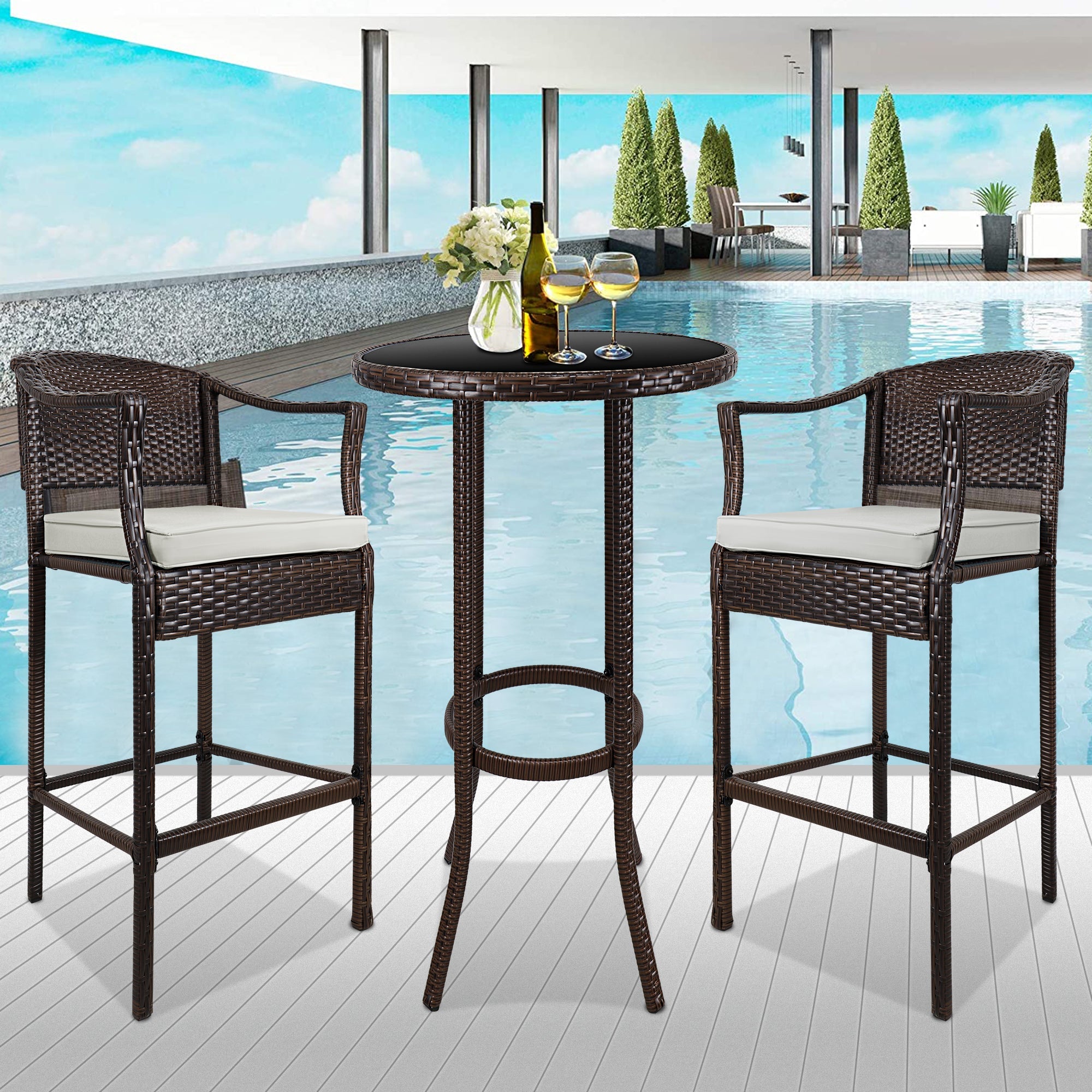 Dreamline Furniture Outdoor Patio Furniture Chairs And Table Small