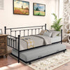 Segmart Metal Trundle Bed Frame Twin Daybed with Trundle Bed, Metal Slat Support, Bed Frame No Box Spring Needed, Ideal for Kids Teens Adults, Black, L