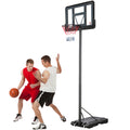 SEGMART Basketball Hoop, 4.9-10ft Adjustable Adults Teens Kids In-Ground Basketball Hoop with Wheels, Portable Basketball Net for Playing in Gym, Playground, Basketball Court, Backyard