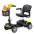 Outdoor Mobility Scooter for Senior, Heavy Duty Electric Scooters with 4 Wheel, Sliding Swivel Seat with Flip-Up Armrests for Handicapped, Easy Assembly, 300lbs, Yellow, SS142
