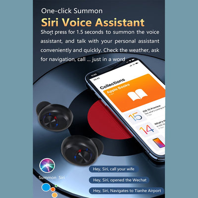 Wireless Bluetooth Earbuds, Bluetooth 5.0 Earphones with Digital LED Display, 2000 mAH Charging Case, 220H Playtime Noise Cancelling Headphone, IPX7 Waterproof Built-in Mic for Sport, Workout, Gym, Q1