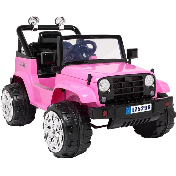Ride on Cars for Girls, 12V Electric Ride on Cars with Remote Control, Pink Motorized Vehicles Ride on Truck Car with Lights, L6675