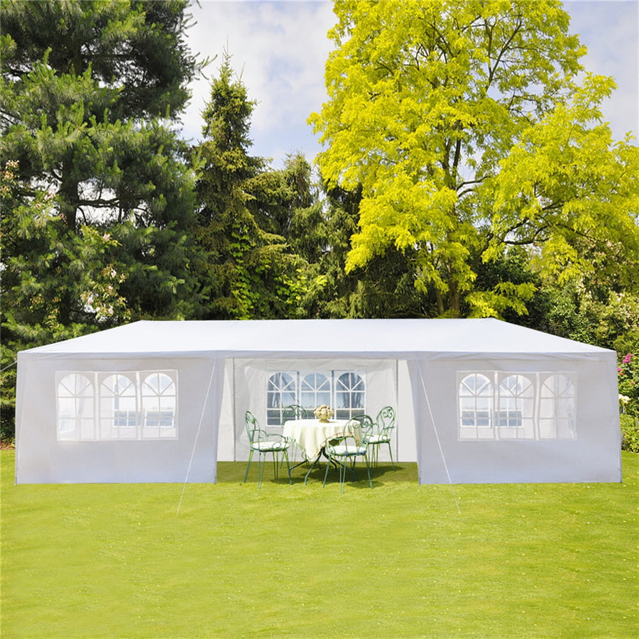 SEGMART 10 x 30 Canopy Tent with 7 Removable SideWalls for Patio Garden, Sunshade Outdoor Gazebo BBQ Shelter Pavilion, for Party Wedding Catering Gazebo Garden Beach Camping Patio, White, SS1093