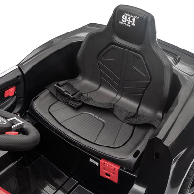 Battery Powered Ride on Toys, 12V Ride on Cars with Remote Control, Power Police Ride on Truck SUV Car, Electric Ride on Car Toy for Boys Girls, LED Flashing Light, Music, Horn, USB, LL123