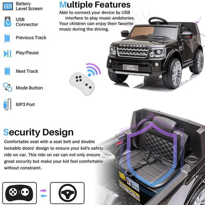 Segmart® Official Licensed Pink Land Rover Kids Cars 12v Kids Toys With R/c Parental Remote