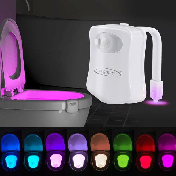 Toilet Night Light (2 Packs), 8-Color Led Motion Activated Toilet