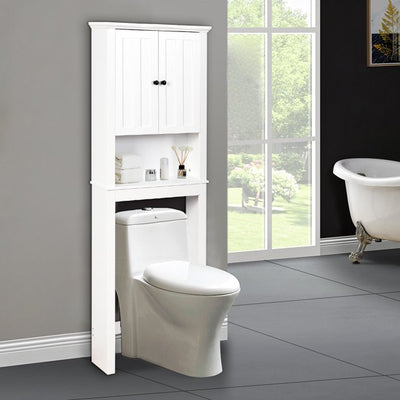 Tall Bathroom Storage Cabinet, Bathroom Furniture Over The Toilet, Freestanding Bathroom Cabinet with Adjustable Shelf, Bathroom Hutch Over Toilet, Space Saving Toilet Shelf Organizer, B30