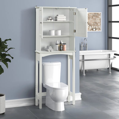 Tall Bathroom Storage Cabinet, Bathroom Furniture Over The Toilet, Freestanding Bathroom Cabinet with Adjustable Shelf, Bathroom Hutch Over Toilet, Space Saving Toilet Shelf Organizer, B30