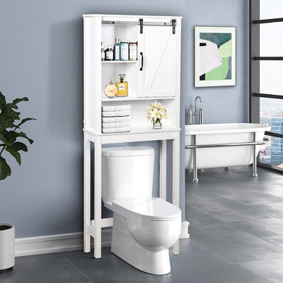 Tall Bathroom Storage Cabinet, Bathroom Furniture Over The Toilet, Freestanding Bathroom Cabinet with Adjustable Shelf, Bathroom Hutch Over Toilet, Space Saving Toilet Shelf Organizer, B30