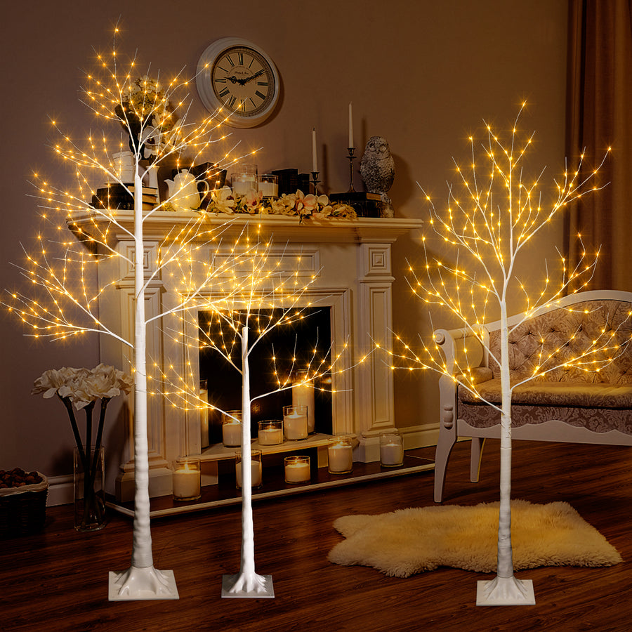 Segmart 70" Halloween Christmas Wedding Anniversary Birthday; 3 Piece Lighted Trees & Branches Set PVC Iron Decorative Figurines Set of 3 Count