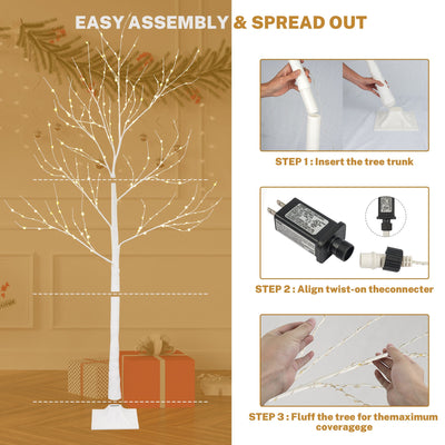 Segmart 70" Halloween Christmas Wedding Anniversary Birthday; 3 Piece Lighted Trees & Branches Set PVC Iron Decorative Figurines Set of 3 Count